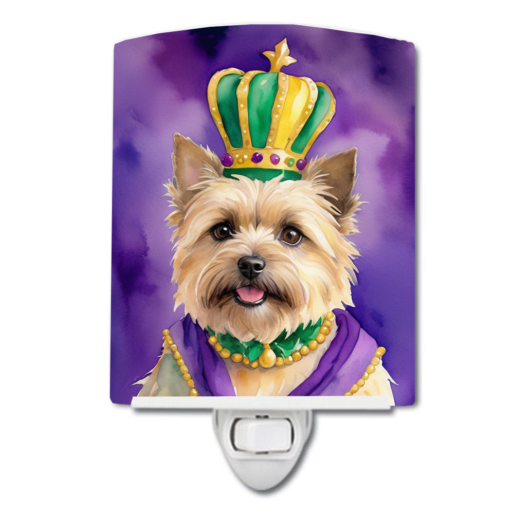 6 x 4 in. Cairn Terrier King of Mardi Gras Ceramic Night Light