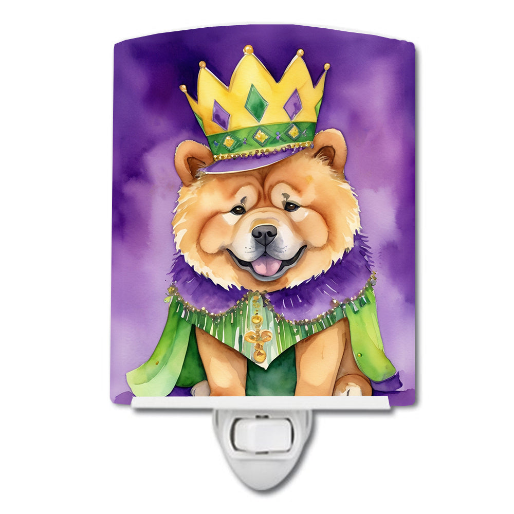 6 x 4 in. Chow Chow King of Mardi Gras Ceramic Night Light
