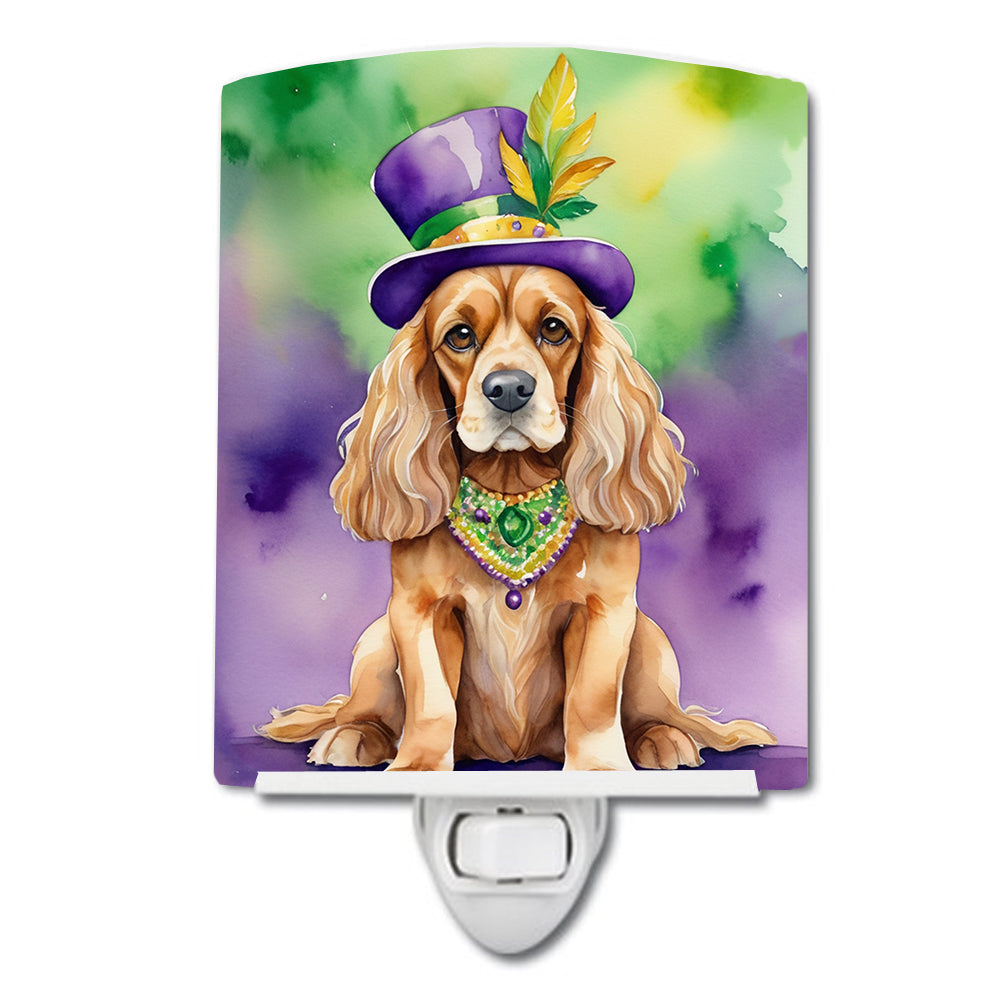 DAC4772CNL 6 x 4 in. Cocker Spaniel King of Mardi Gras Ceramic Night Light