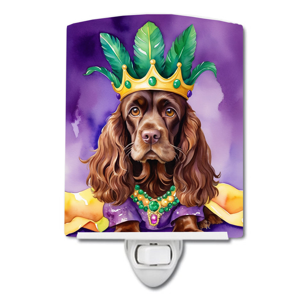 DAC4773CNL 6 x 4 in. Cocker Spaniel King of Mardi Gras Ceramic Night Light