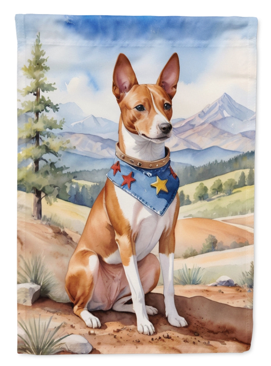 DAC5841CHF 40 x 28 in. Basenji Cowboy Welcome House Flag