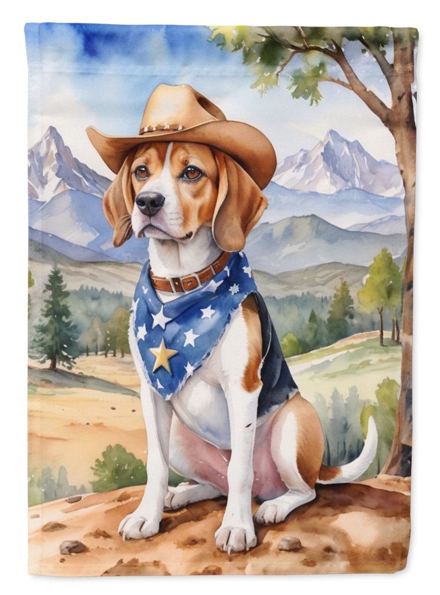 40 x 28 in. Beagle Cowboy Welcome House Flag