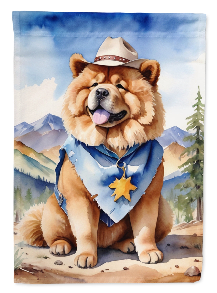 DAC5877CHF 40 x 28 in. Chow Chow Cowboy Welcome House Flag