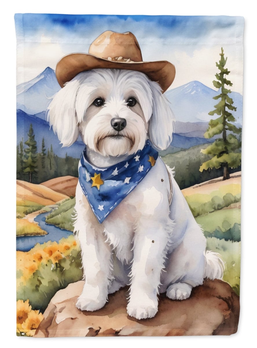 DAC5886CHF 40 x 28 in. Coton de Tulear Cowboy Welcome House Flag