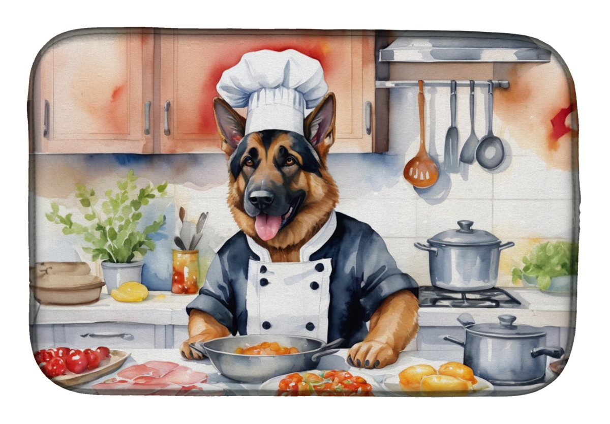 Picture of Carolines Treasures DAC6253DDM 21 x 14 in. German Shepherd The Chef Dish Drying Mat