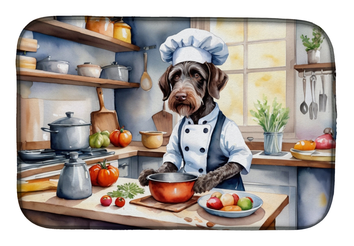Picture of Carolines Treasures DAC6255DDM 21 x 14 in. German Wirehaired Pointer The Chef Dish Drying Mat