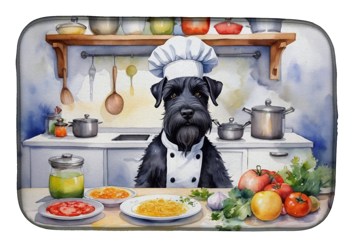 Picture of Carolines Treasures DAC6256DDM 21 x 14 in. Giant Schnauzer The Chef Dish Drying Mat