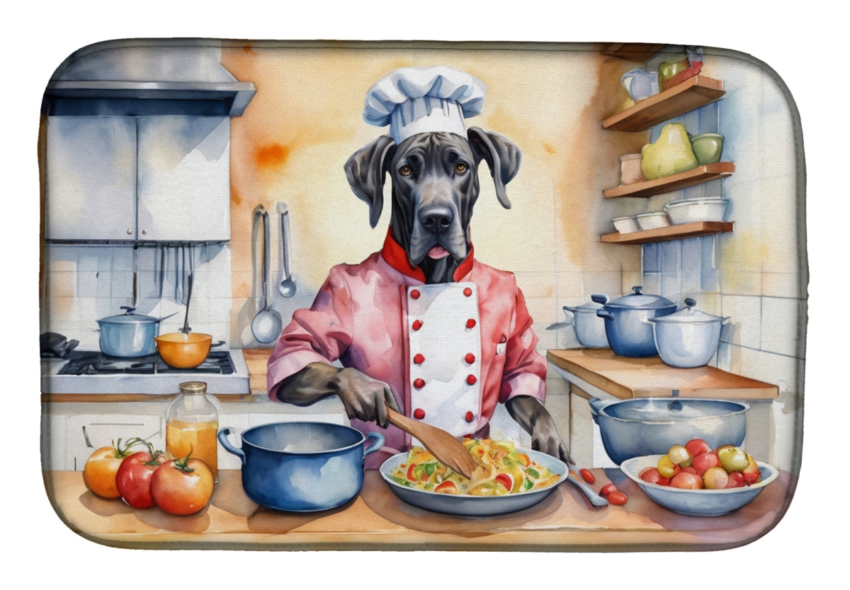 Picture of Carolines Treasures DAC6260DDM 21 x 14 in. Great Dane The Chef Dish Drying Mat