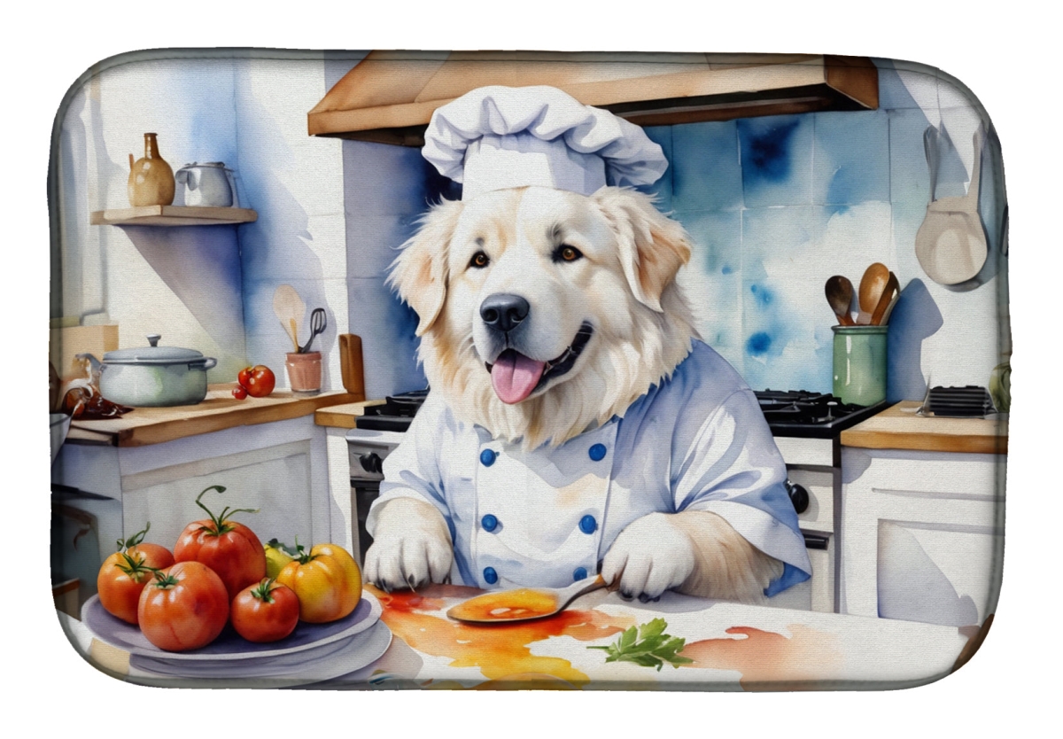 Picture of Carolines Treasures DAC6261DDM 21 x 14 in. Great Pyrenees The Chef Dish Drying Mat