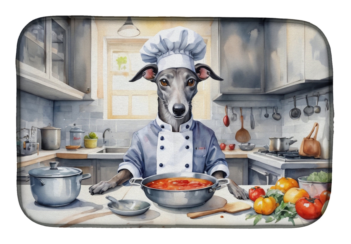 Picture of Carolines Treasures DAC6264DDM 21 x 14 in. Greyhound The Chef Dish Drying Mat