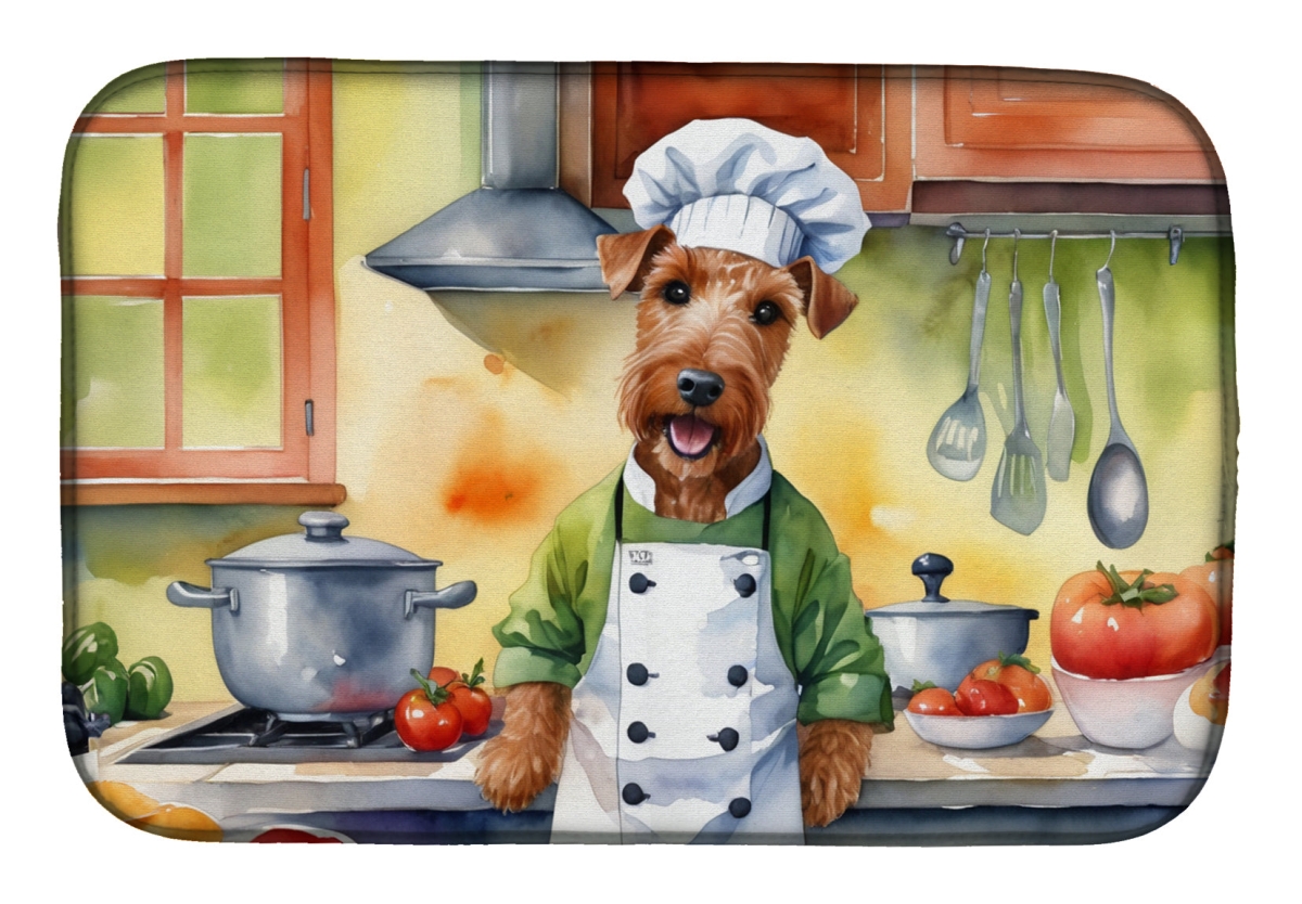 Picture of Carolines Treasures DAC6267DDM 21 x 14 in. Irish Terrier The Chef Dish Drying Mat