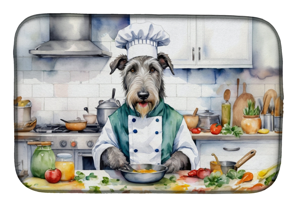 Picture of Carolines Treasures DAC6268DDM 21 x 14 in. Irish Wolfhound The Chef Dish Drying Mat