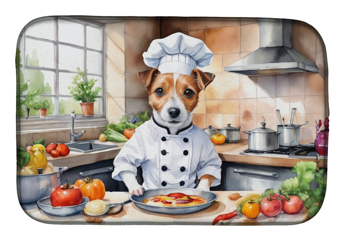 Picture of Carolines Treasures DAC6270DDM 21 x 14 in. Jack Russell Terrier The Chef Dish Drying Mat