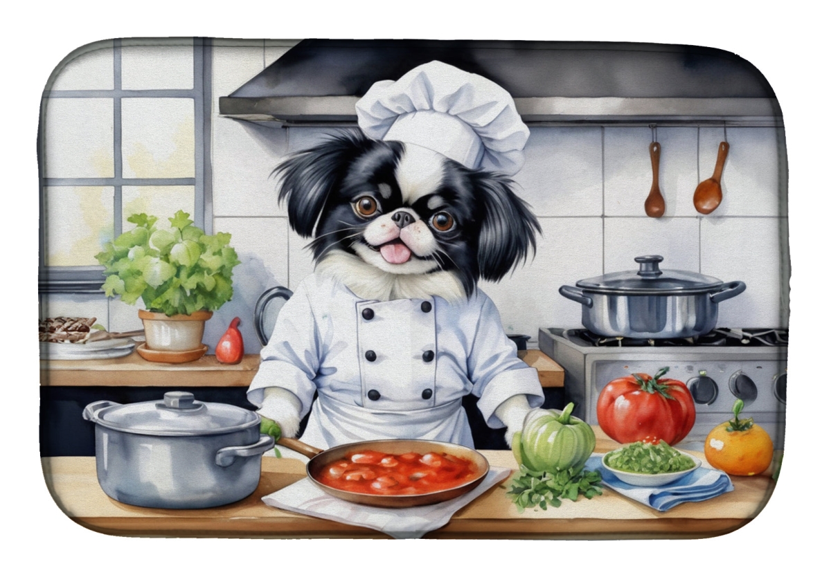 Picture of Carolines Treasures DAC6271DDM 21 x 14 in. Japanese Chin The Chef Dish Drying Mat