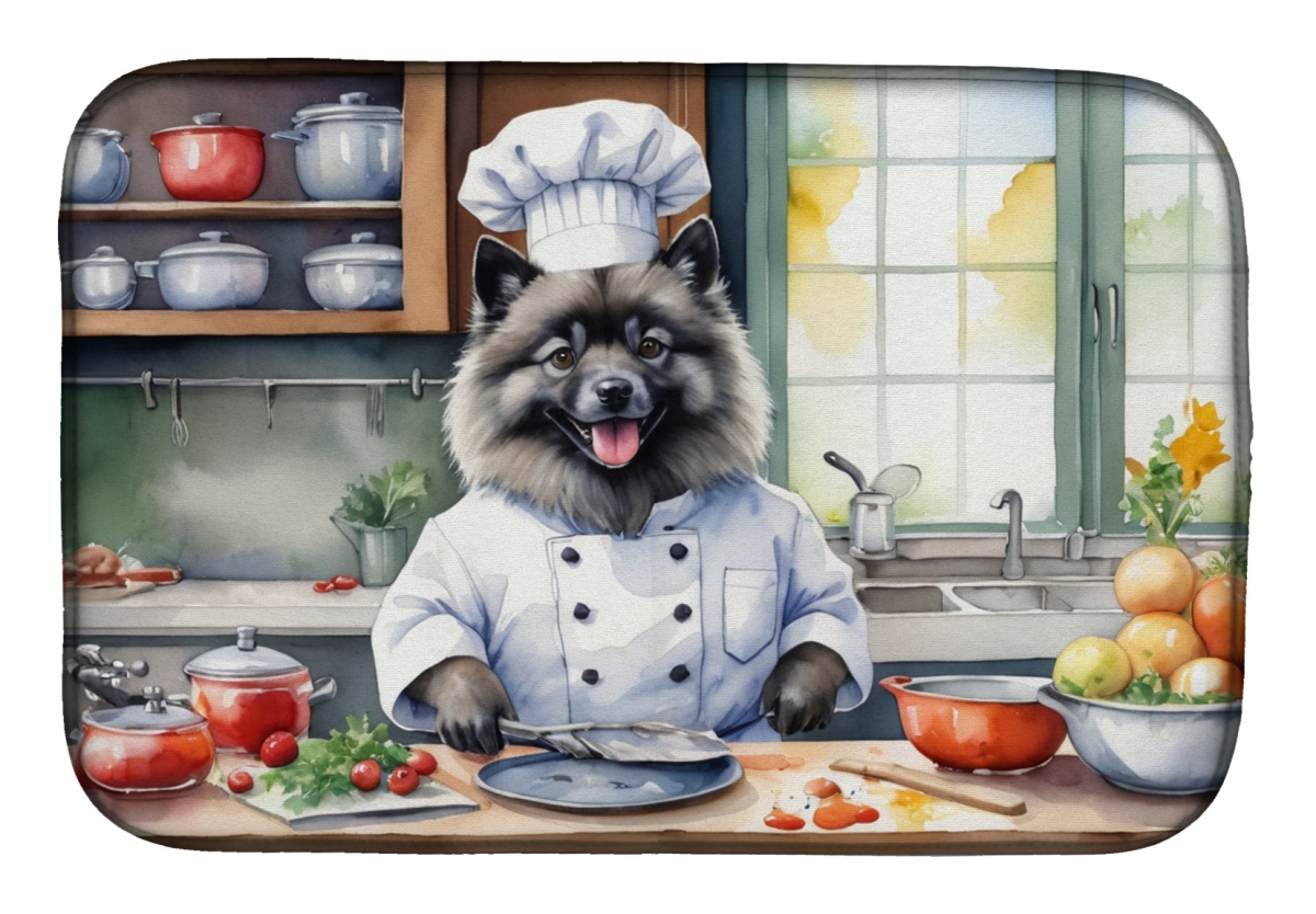 Picture of Carolines Treasures DAC6272DDM 21 x 14 in. Keeshond The Chef Dish Drying Mat