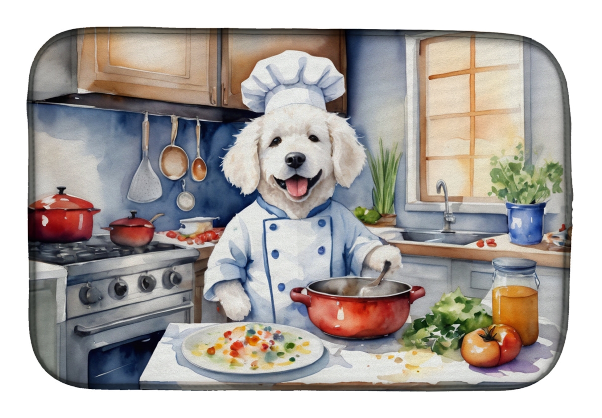 Picture of Carolines Treasures DAC6275DDM 21 x 14 in. Kuvasz The Chef Dish Drying Mat