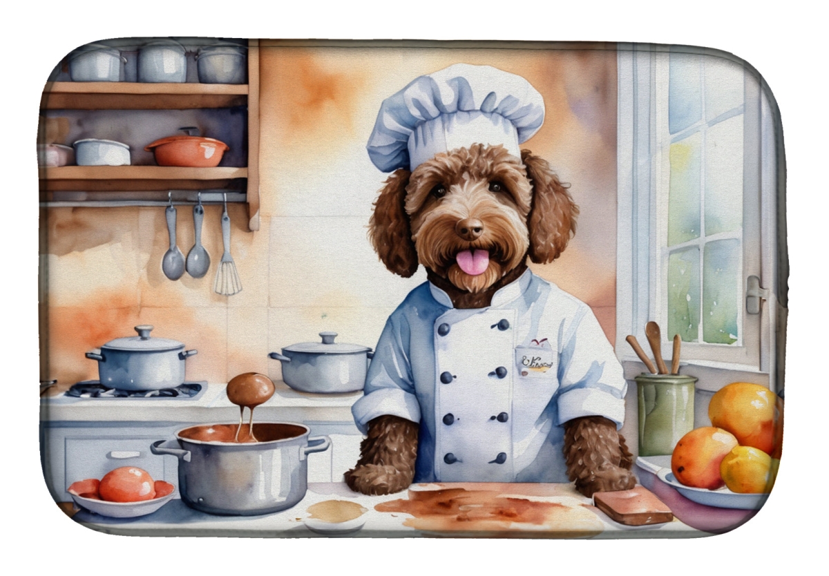 Picture of Carolines Treasures DAC6279DDM 21 x 14 in. Labradoodle The Chef Dish Drying Mat