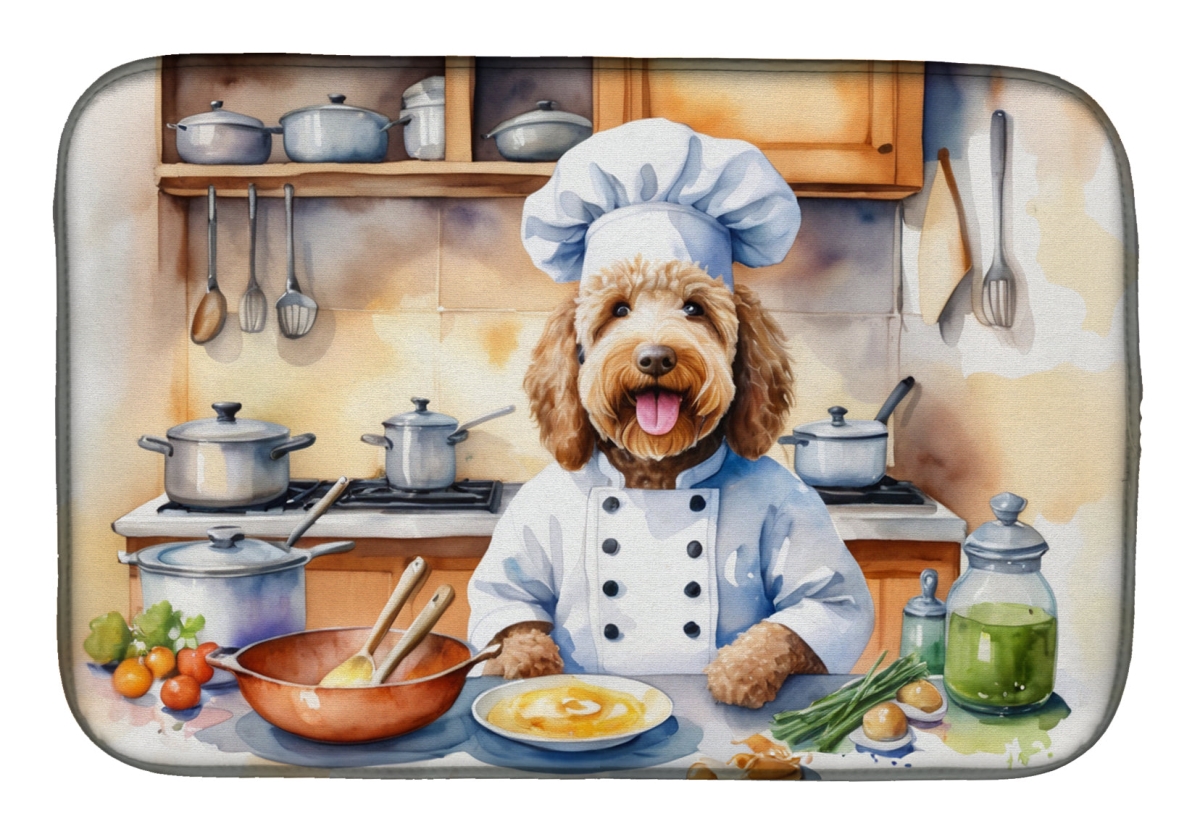 Picture of Carolines Treasures DAC6280DDM 21 x 14 in. Labradoodle The Chef Dish Drying Mat