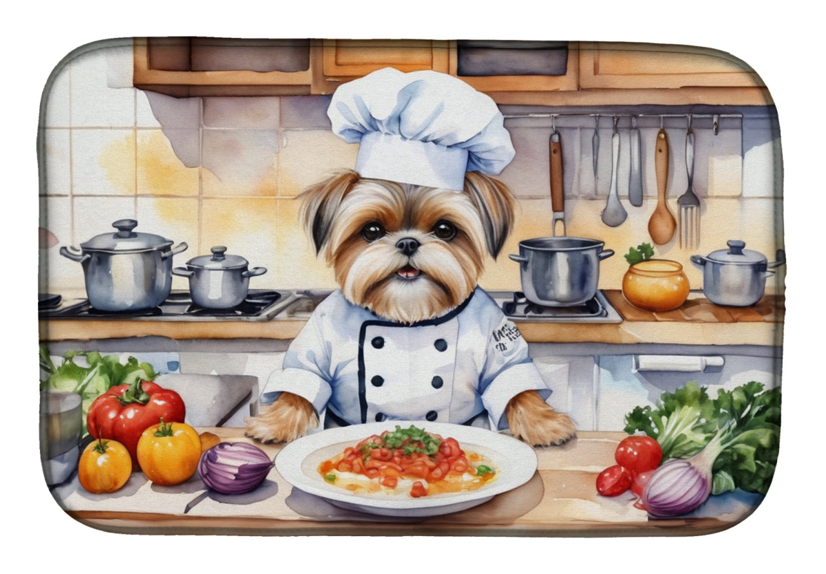 Picture of Carolines Treasures DAC6282DDM 21 x 14 in. Lhasa Apso The Chef Dish Drying Mat
