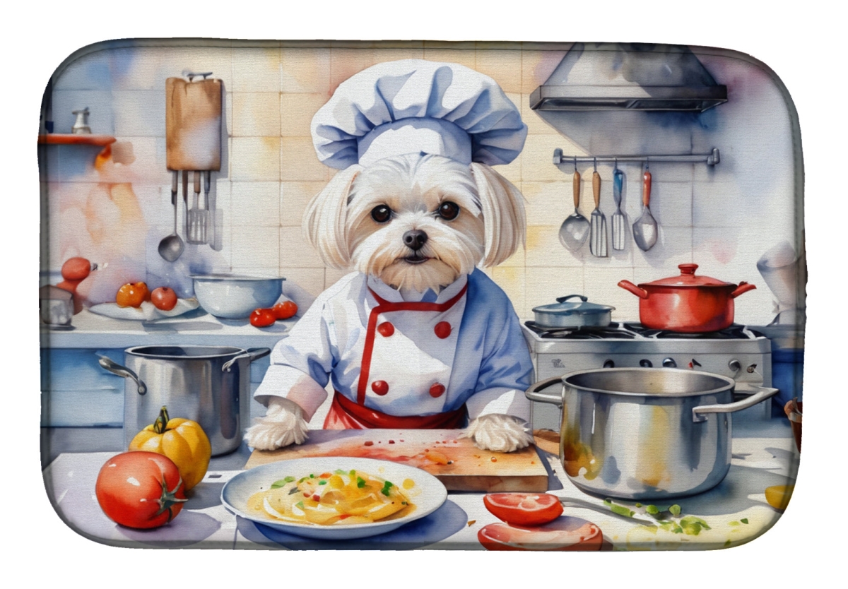 Picture of Carolines Treasures DAC6283DDM 21 x 14 in. Maltese The Chef Dish Drying Mat