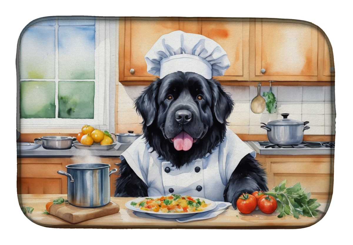 Picture of Carolines Treasures DAC6288DDM 21 x 14 in. foundland The Chef Dish Drying Mat