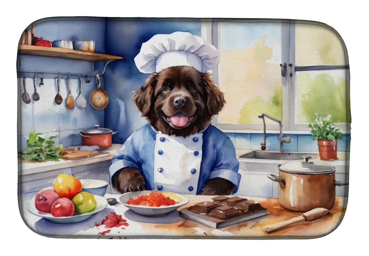 Picture of Carolines Treasures DAC6289DDM 21 x 14 in. foundland The Chef Dish Drying Mat