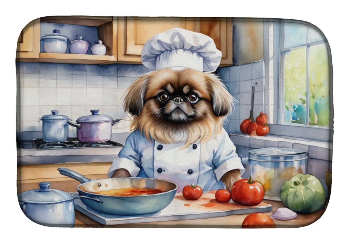 Picture of Carolines Treasures DAC6297DDM 21 x 14 in. Pekingese The Chef Dish Drying Mat