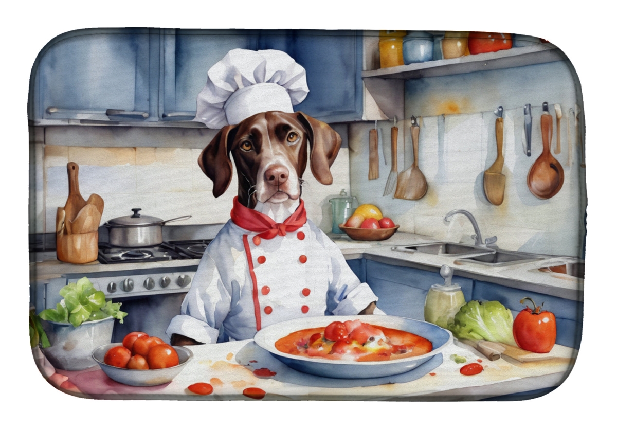 Picture of Carolines Treasures DAC6299DDM 21 x 14 in. Pointer The Chef Dish Drying Mat