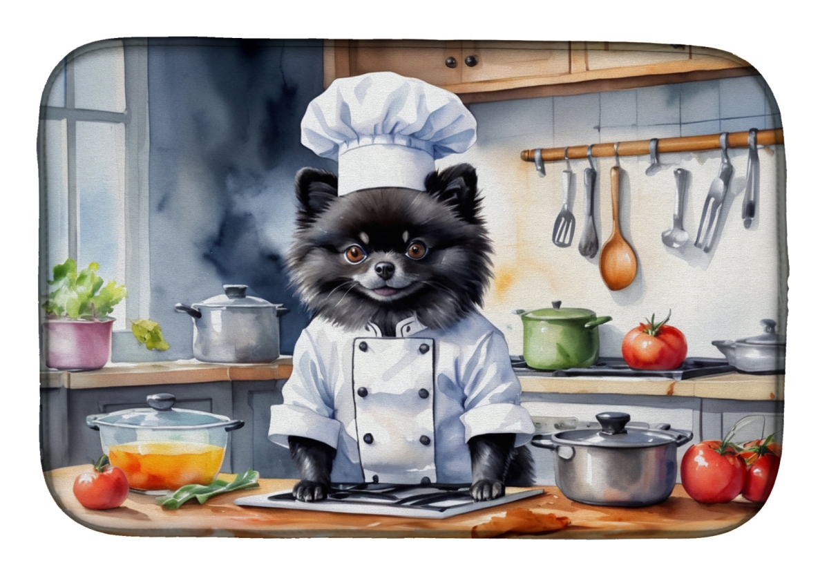 Picture of Carolines Treasures DAC6300DDM 21 x 14 in. Pomeranian The Chef Dish Drying Mat