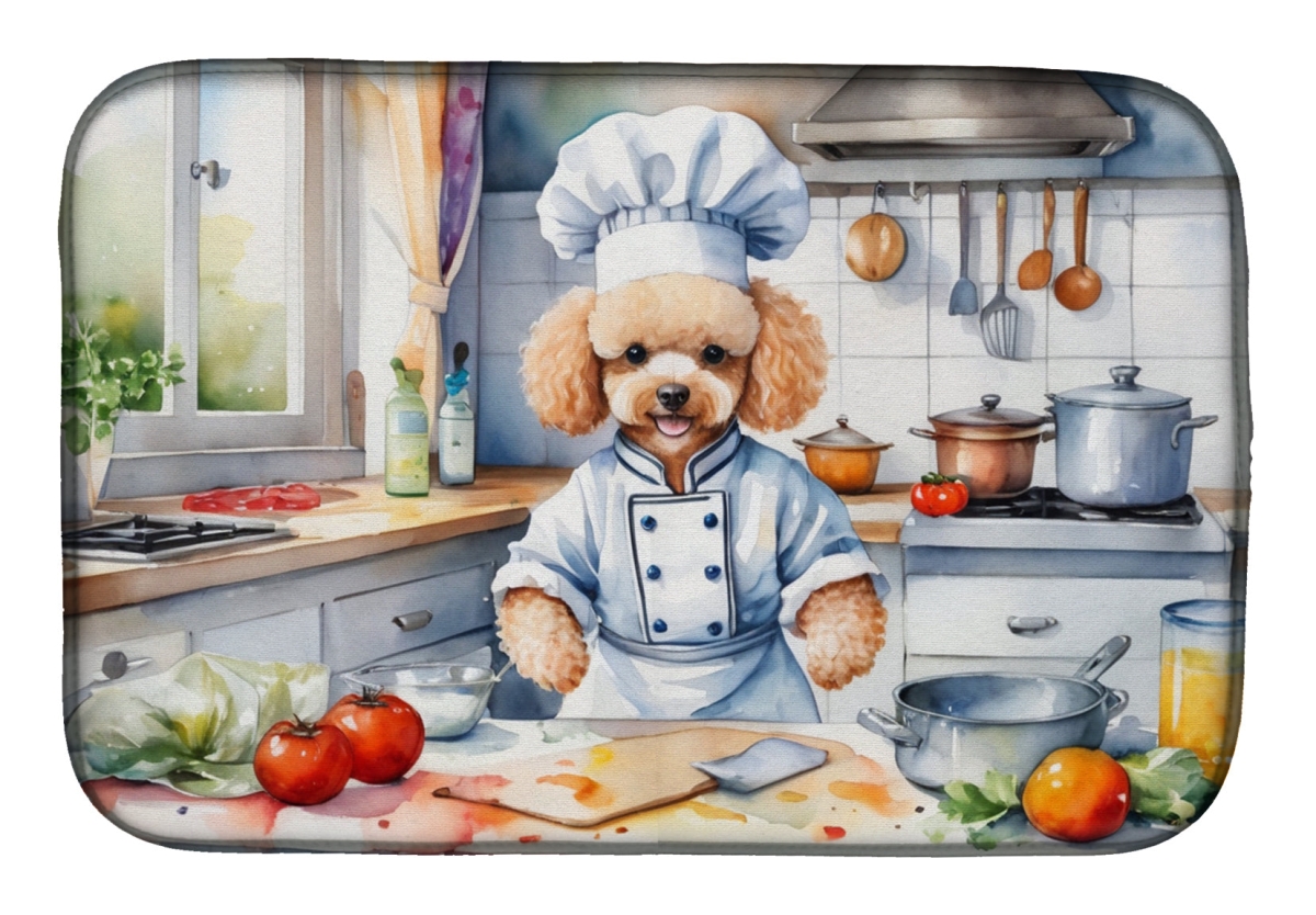 Picture of Carolines Treasures DAC6308DDM 21 x 14 in. Poodle The Chef Dish Drying Mat