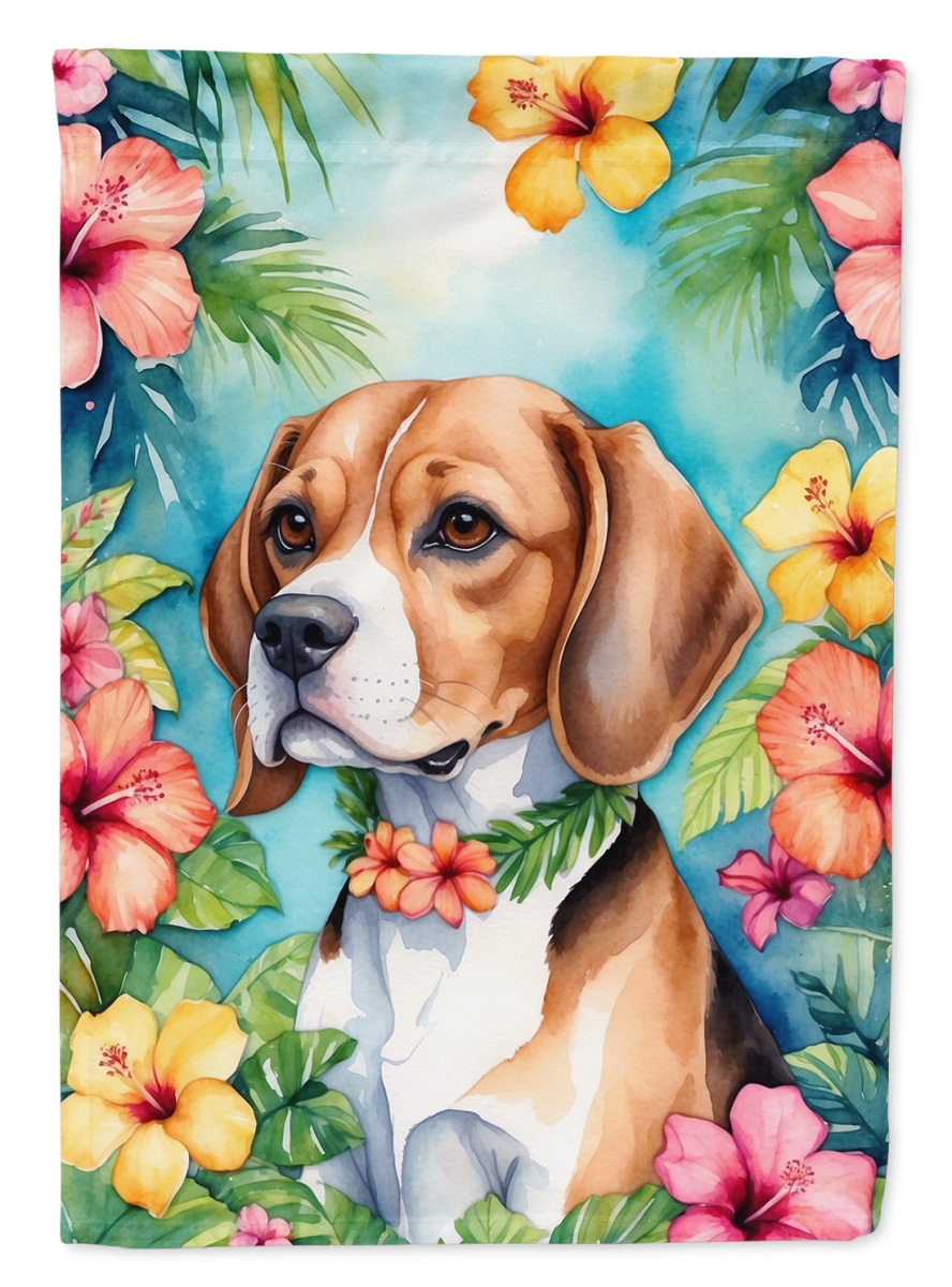 DAC6363CHF 40 x 28 in. Beagle Luau House Flag
