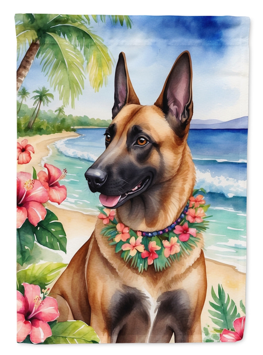 DAC6366CHF 40 x 28 in. Belgian Malinois Luau House Flag