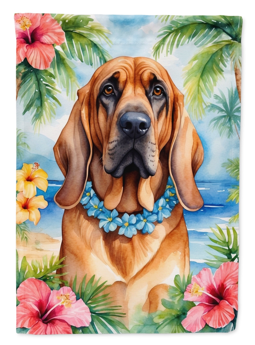 DAC6375CHF 40 x 28 in. Bloodhound Luau House Flag