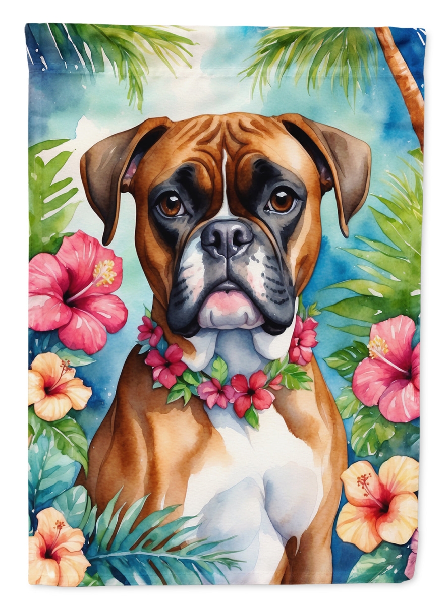 DAC6388CHF 40 x 28 in. Boxer Luau House Flag