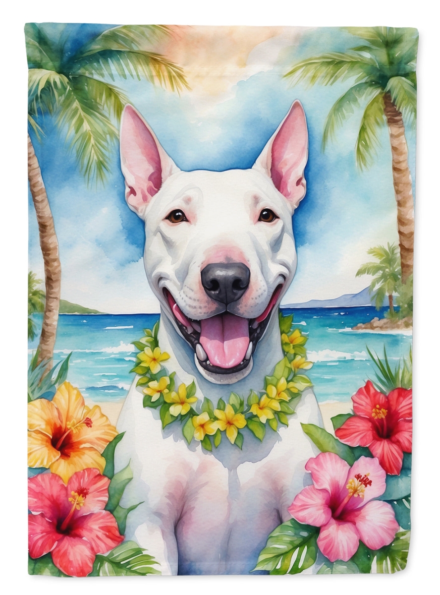 40 x 28 in. Bull Terrier Luau House Flag