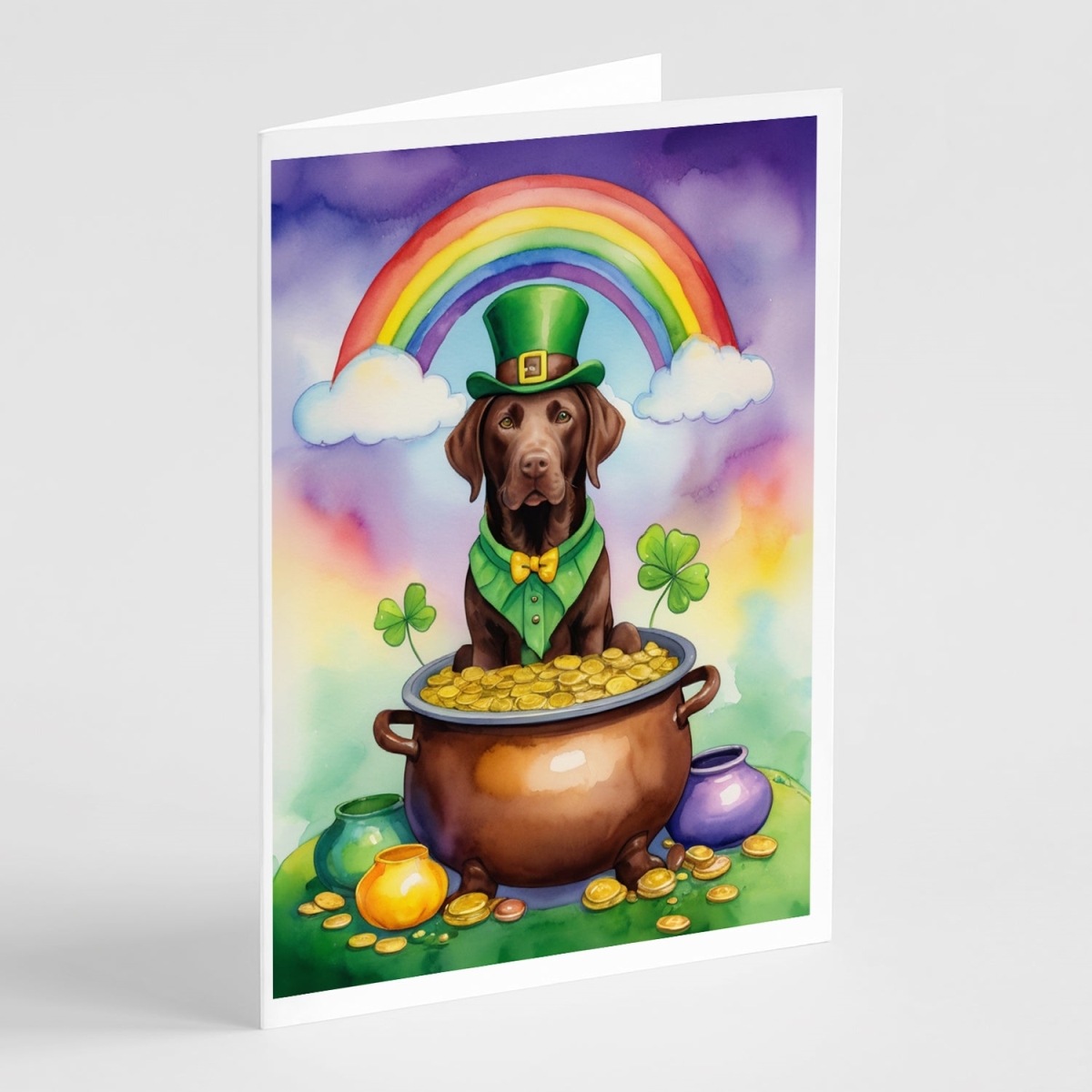 DAC5569GCA7P 5 x 7 in. Labrador Retriever St Patricks Day Greeting Cards - Pack of 8