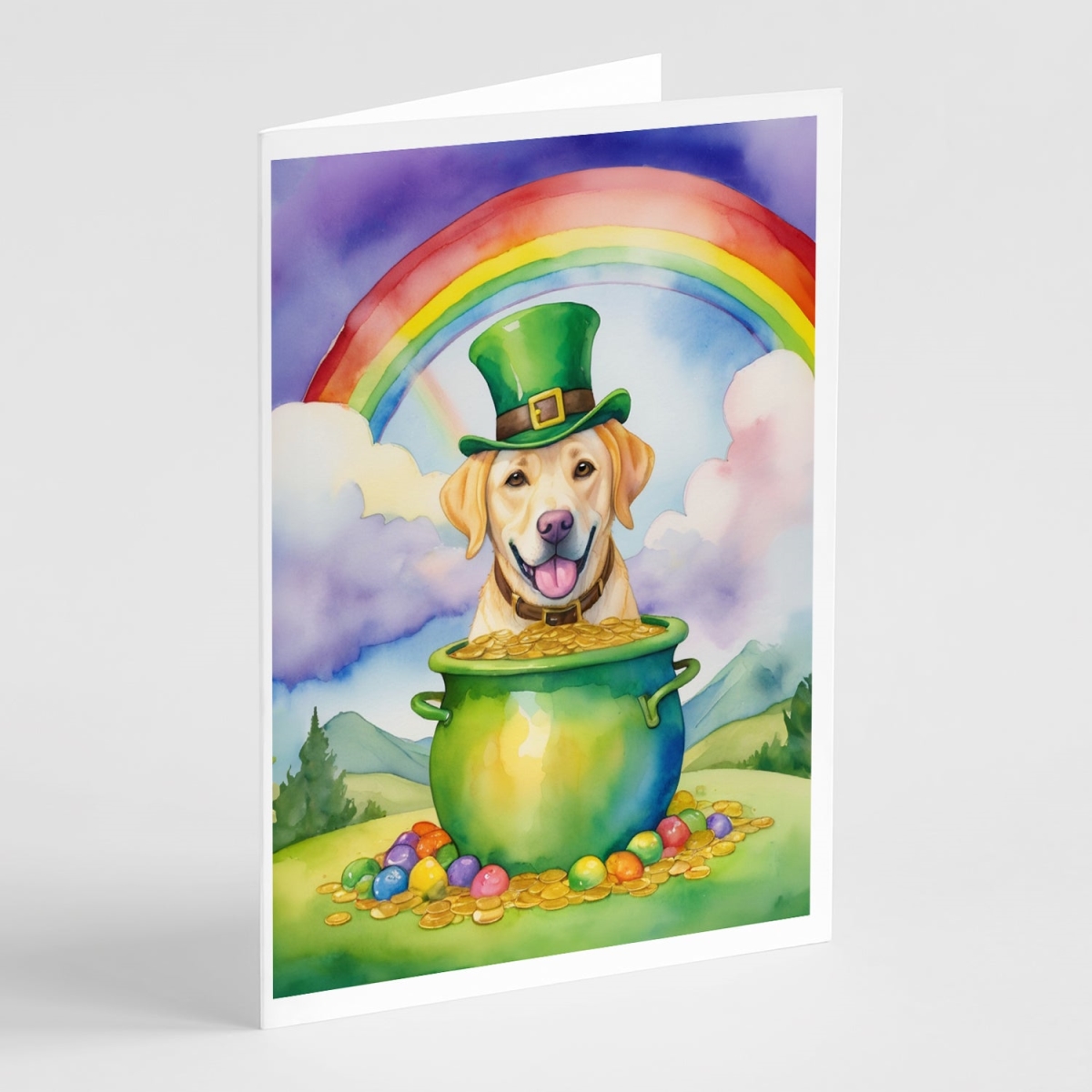 DAC5570GCA7P 5 x 7 in. Labrador Retriever St Patricks Day Greeting Cards - Pack of 8