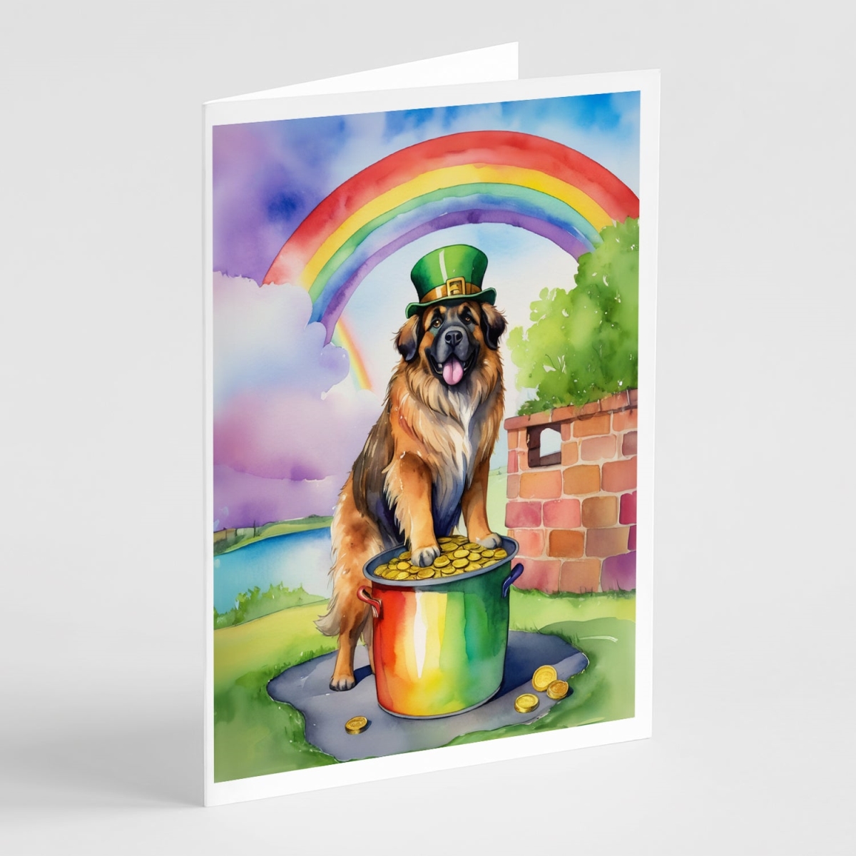 DAC5572GCA7P 5 x 7 in. Leonberger St Patricks Day Greeting Cards - Pack of 8
