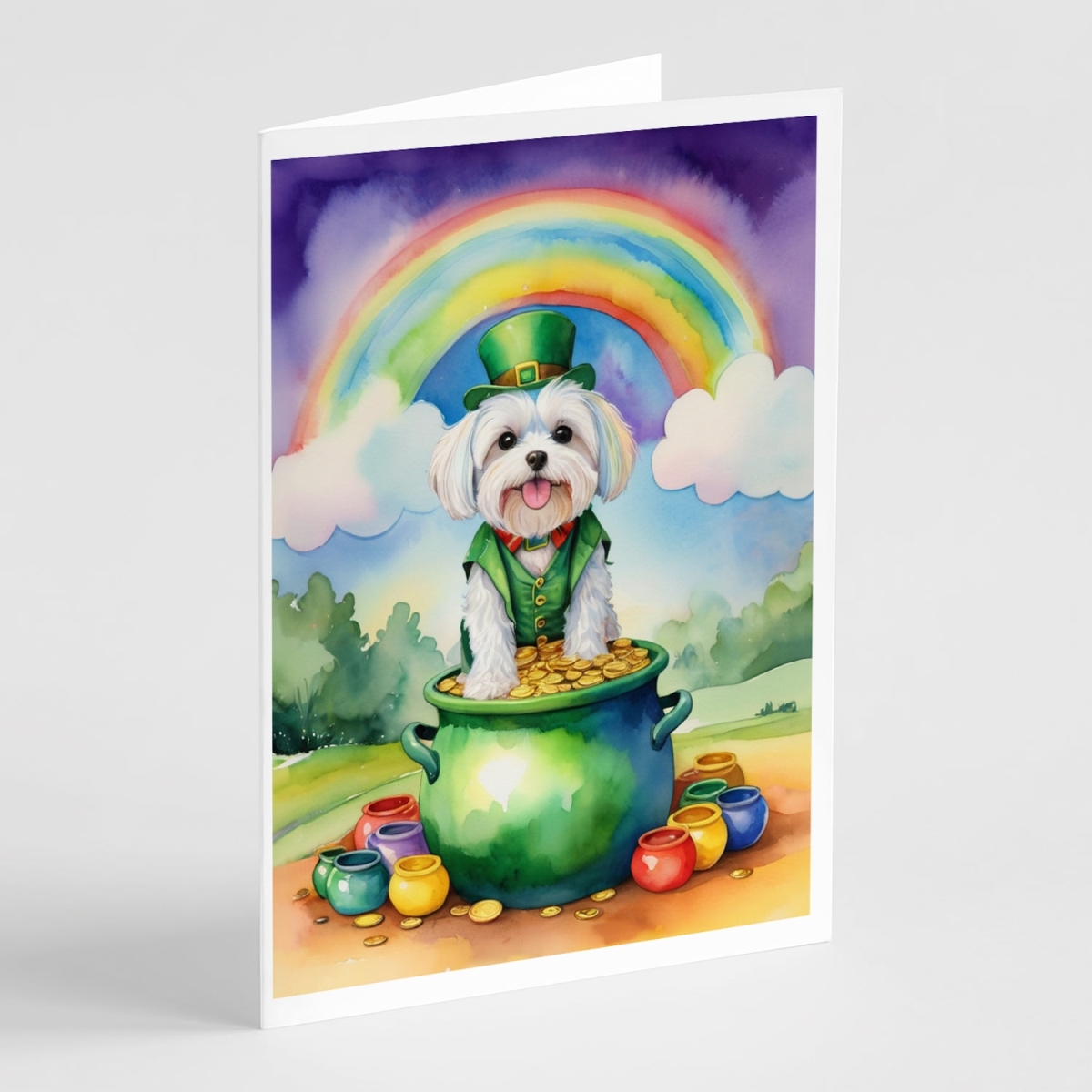 DAC5574GCA7P 5 x 7 in. Maltese St Patricks Day Greeting Cards - Pack of 8