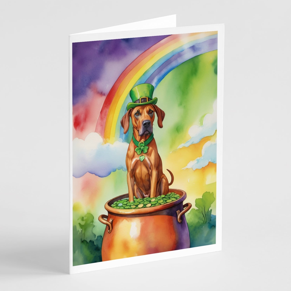DAC5599GCA7P 5 x 7 in. Rhodesian Ridgeback St Patricks Day Greeting Cards - Pack of 8