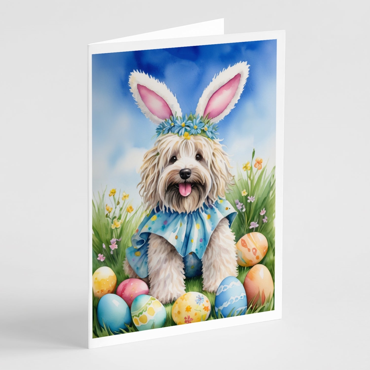 5 x 7 in. Puli Easter Egg Hunt Greeting Cards - Pack of 8
