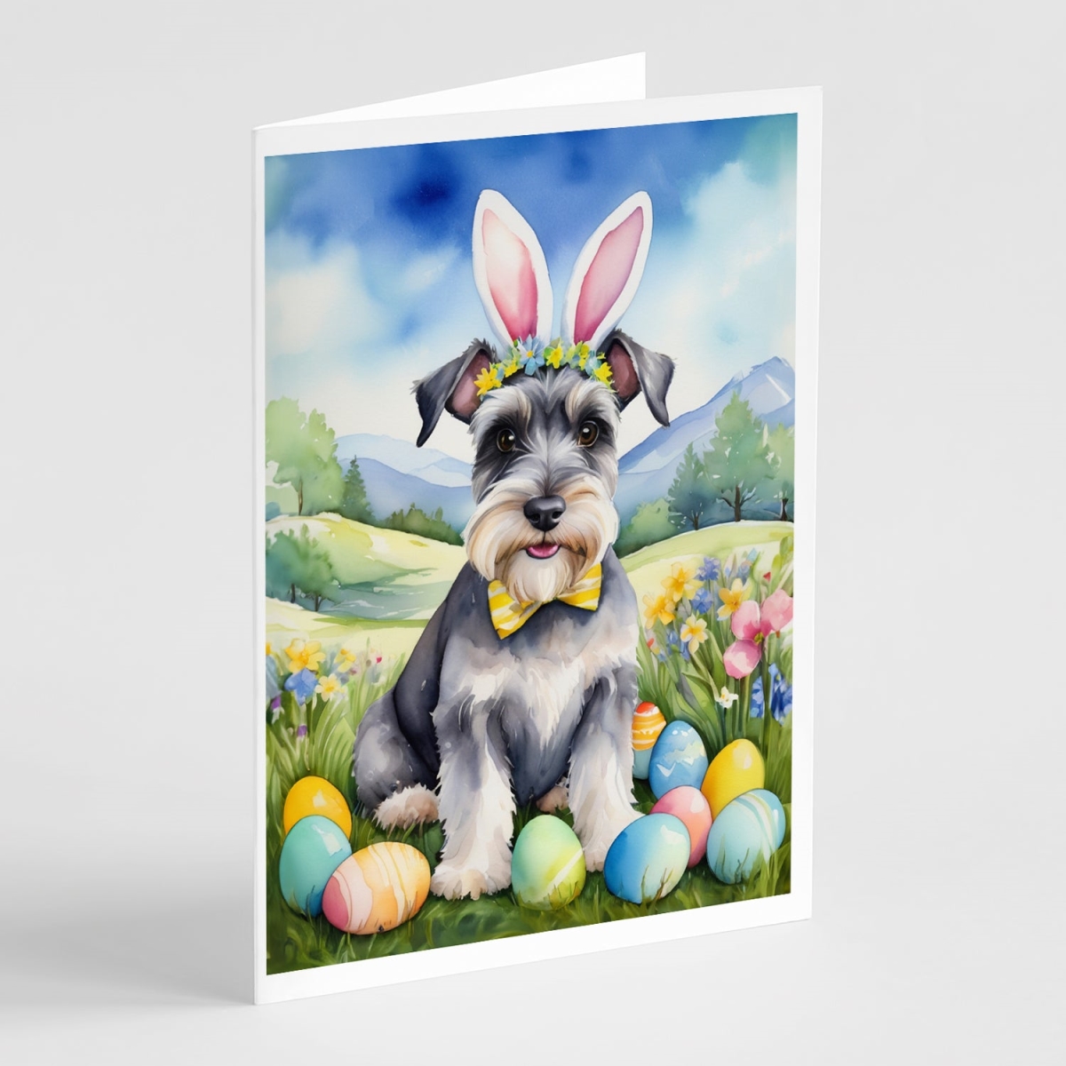 DAC5167GCA7P 5 x 7 in. Schnauzer Easter Egg Hunt Greeting Cards - Pack of 8