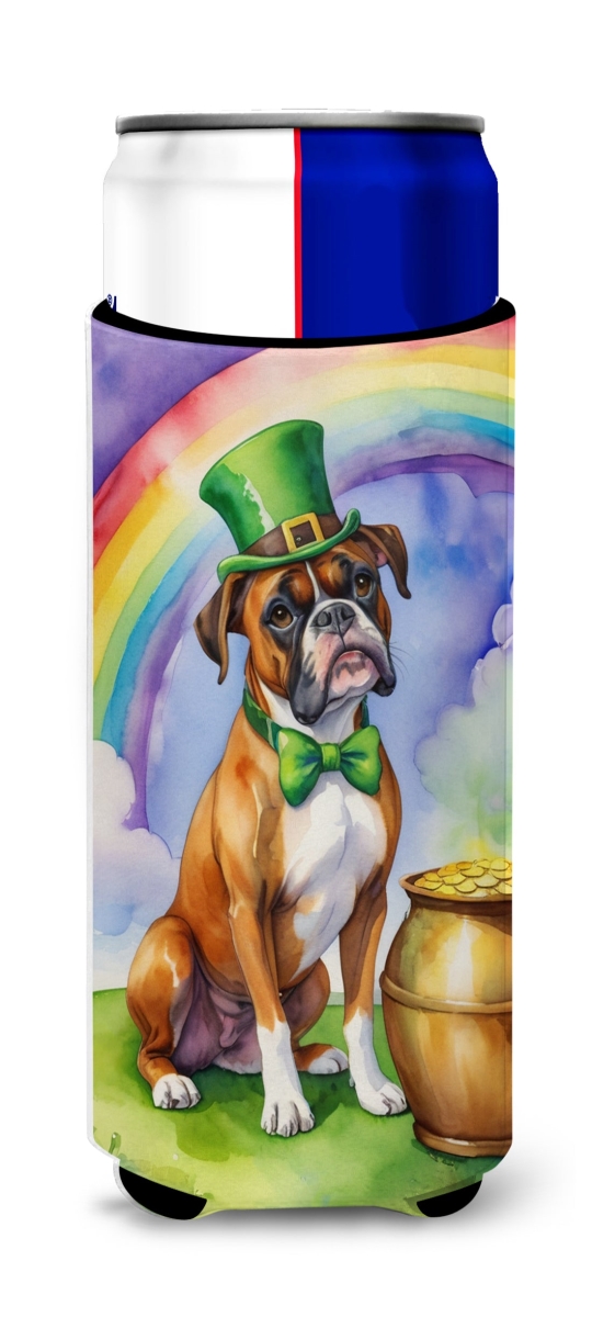 DAC5501MUK 12 oz Boxer St Patricks Day Hugger for Ultra Slim Cans