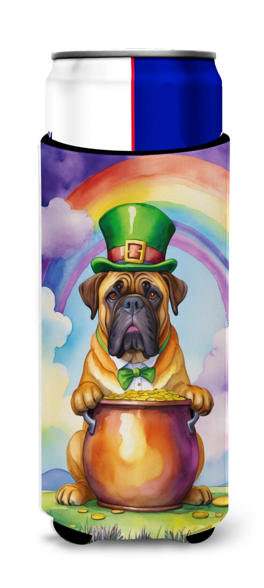 12 oz Bullmastiff St Patricks Day Hugger for Ultra Slim Cans