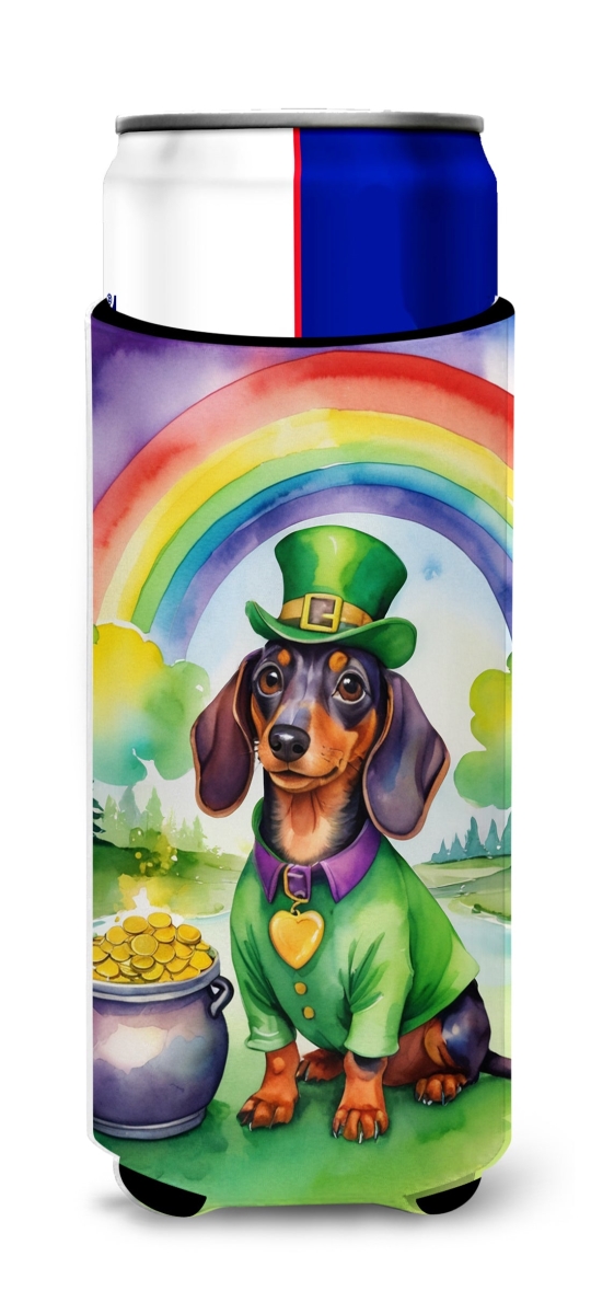 DAC5524MUK 12 oz Dachshund St Patricks Day Hugger for Ultra Slim Cans