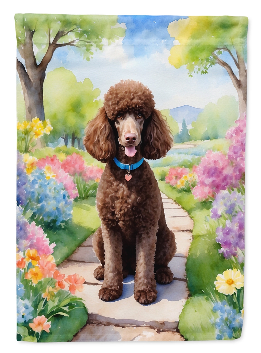 DAC6694GF 15.5 x 11.25 in. Chocolate Poodle Spring Path Garden Flag