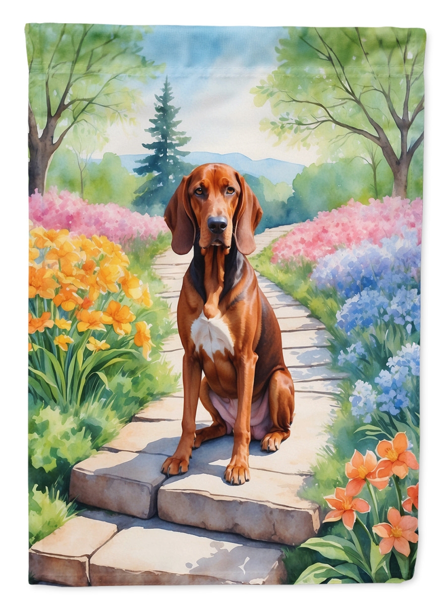 DAC6703GF 15.5 x 11.25 in. Redbone Coonhound Spring Path Garden Flag