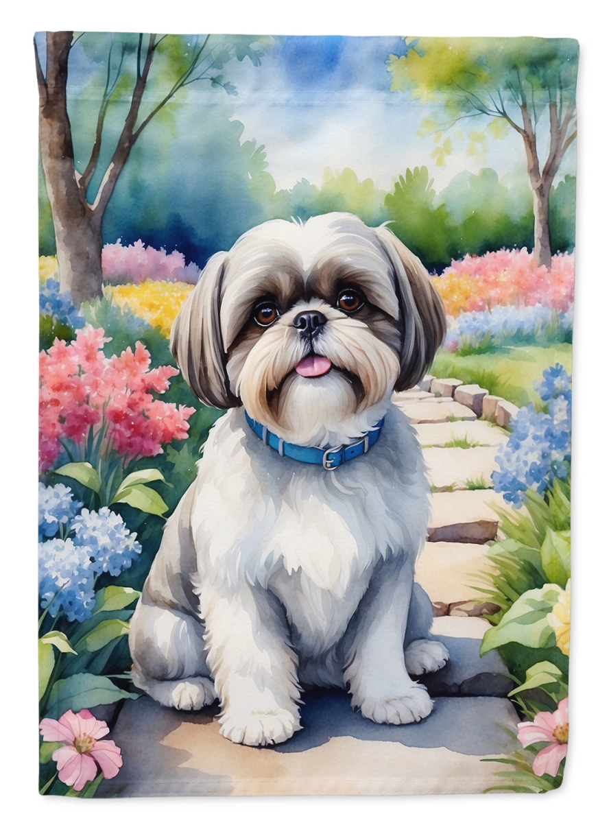 15.5 x 11.25 in. Shih Tzu Spring Path Garden Flag