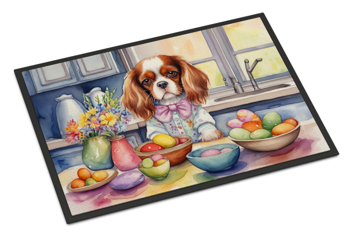 DAC6784JMAT 24 x 36 in. Decorating Easter Cavalier Spaniel Doormat