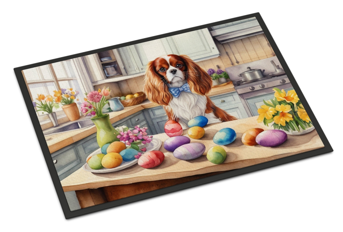 DAC6785JMAT 24 x 36 in. Decorating Easter Cavalier Spaniel Doormat
